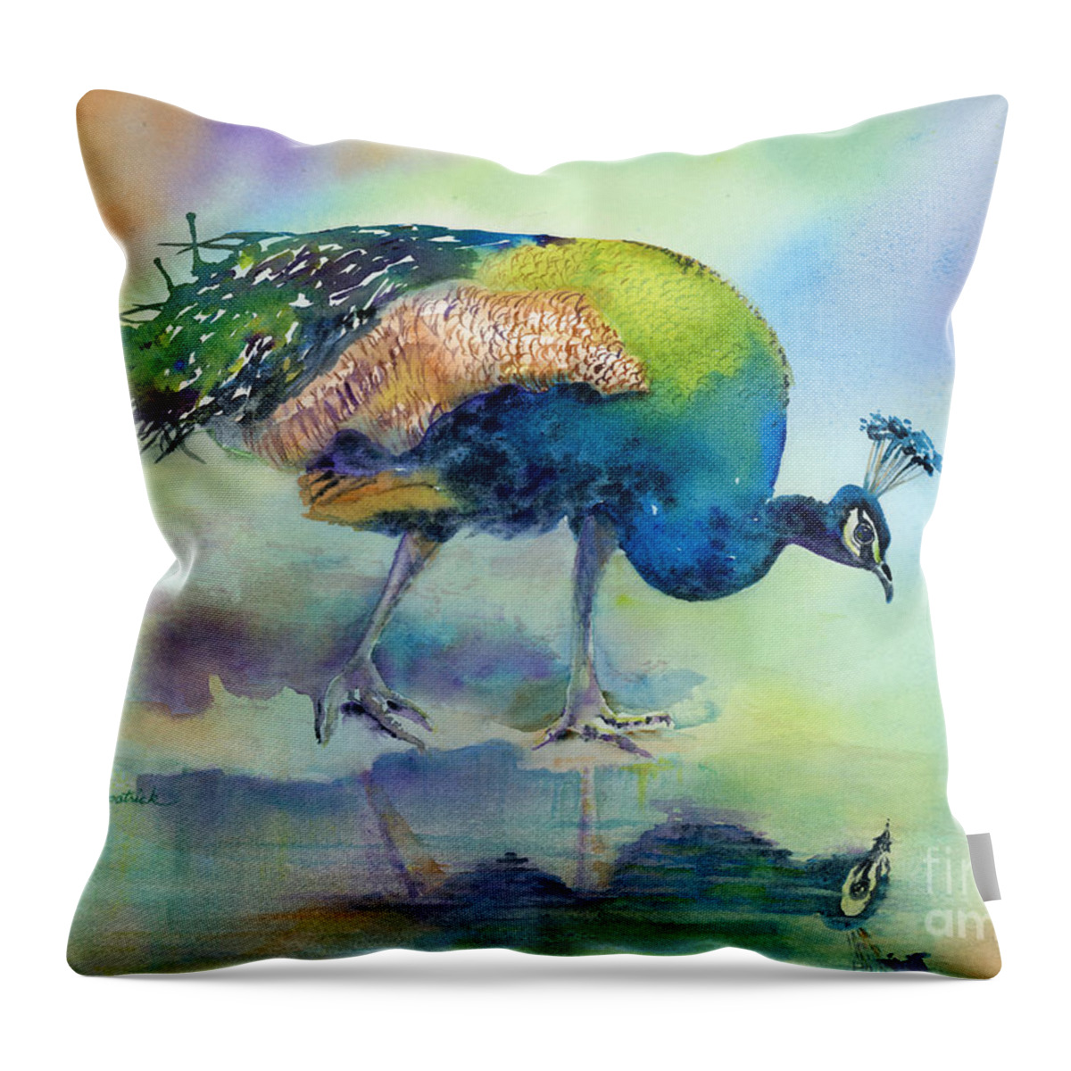 Peacock Throw Pillow featuring the painting Hey Good Lookin by Amy Kirkpatrick