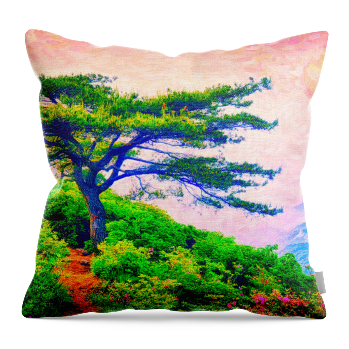 Highland Path Throw Pillow featuring the painting Highland Path by MotionAge Designs