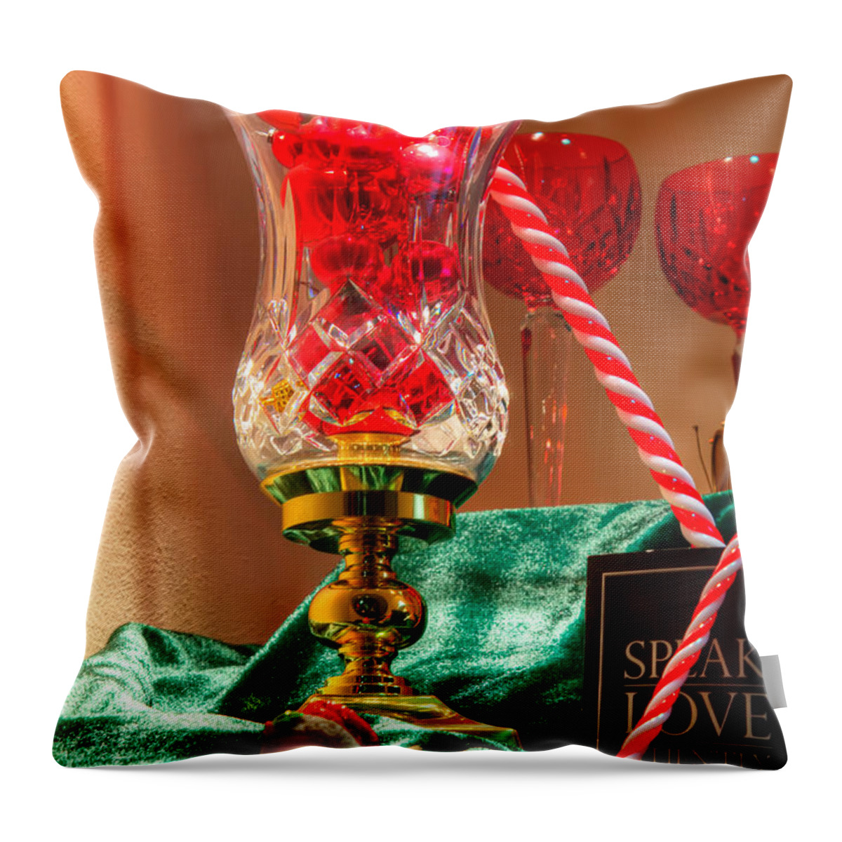 Christmas Throw Pillow featuring the photograph Holiday Display by Sue Karski