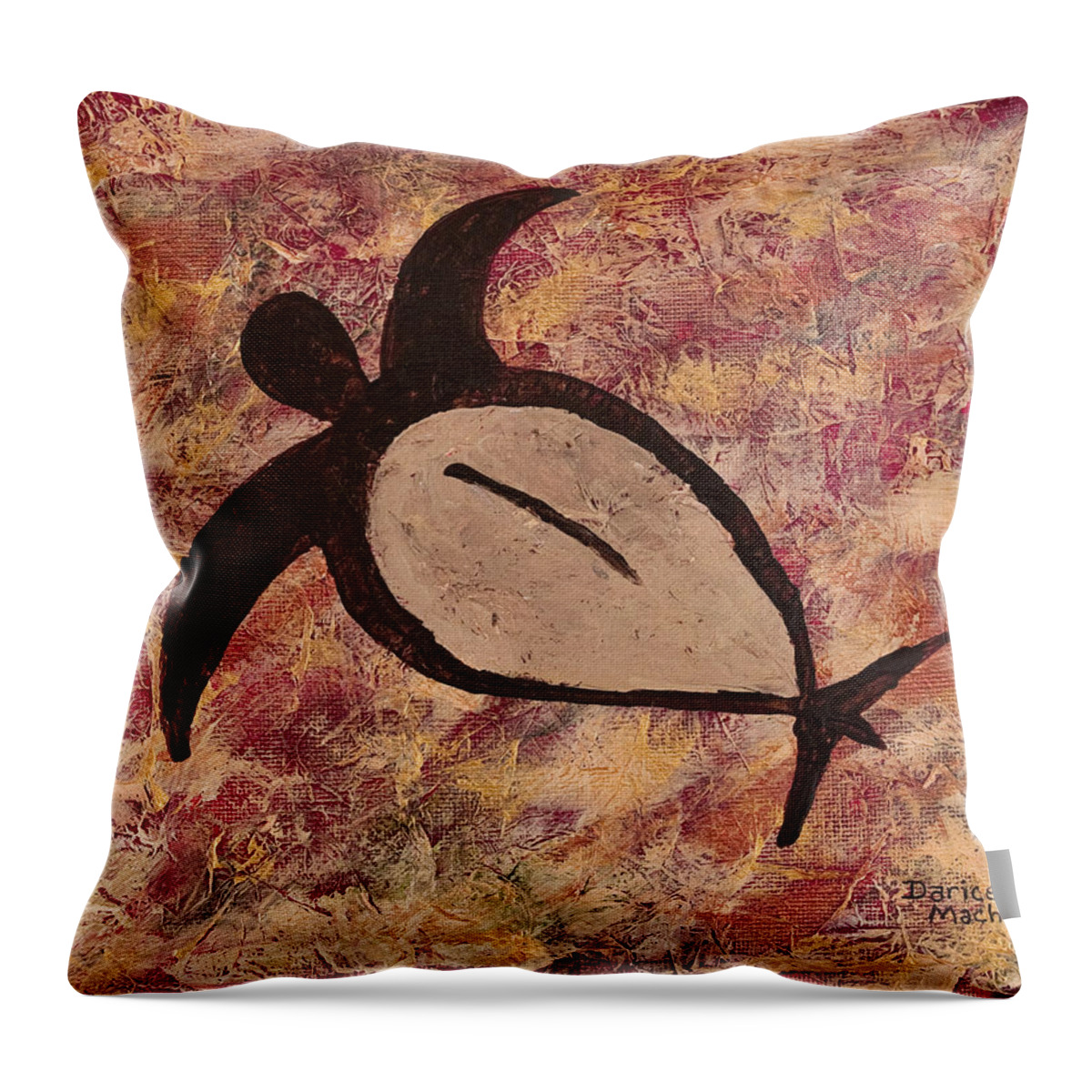 Sea Turtle Throw Pillow featuring the painting Honu by Darice Machel McGuire