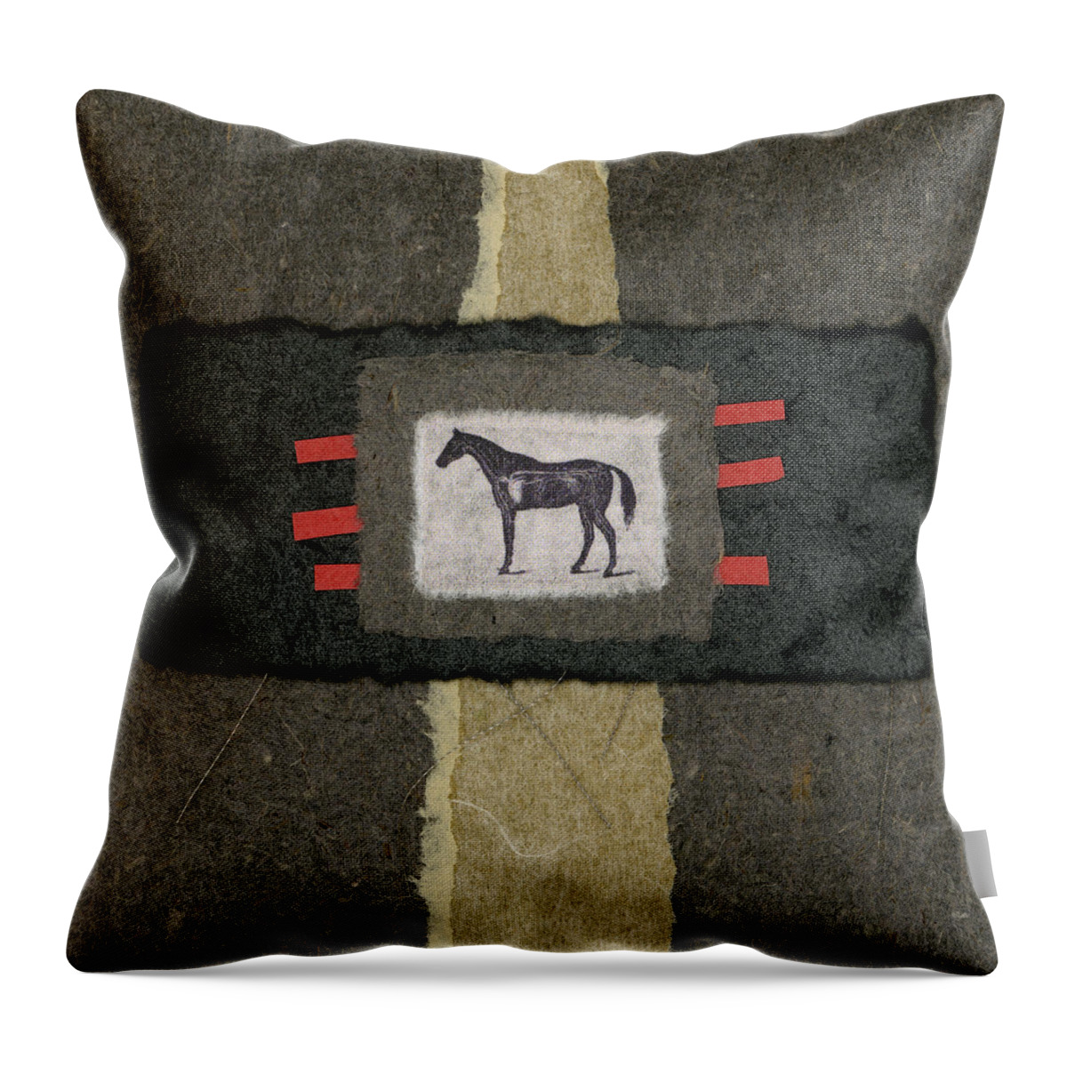 Horse Throw Pillow featuring the photograph Horse Collage by Carol Leigh