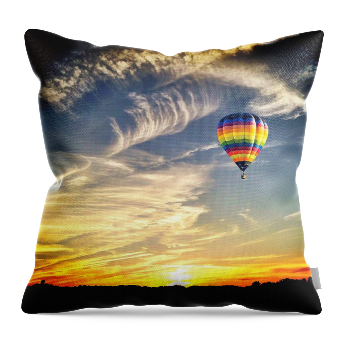 Balloon Throw Pillow featuring the photograph Hot Air Balloon by Chris Montcalmo