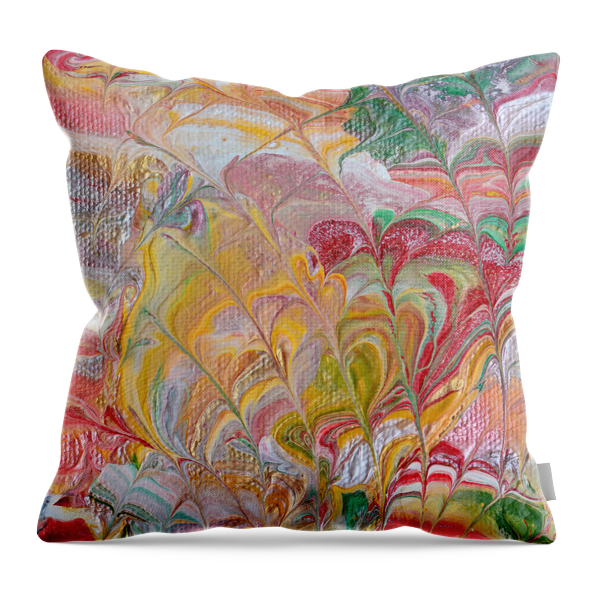 Colorful Abstract Throw Pillow featuring the painting Hot Air Balloons by Donna Blackhall