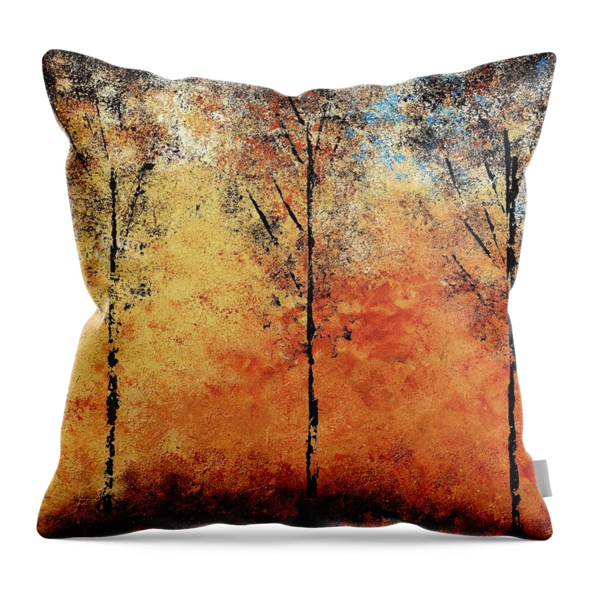 Hot Throw Pillow featuring the painting Hot Hillside by Linda Bailey
