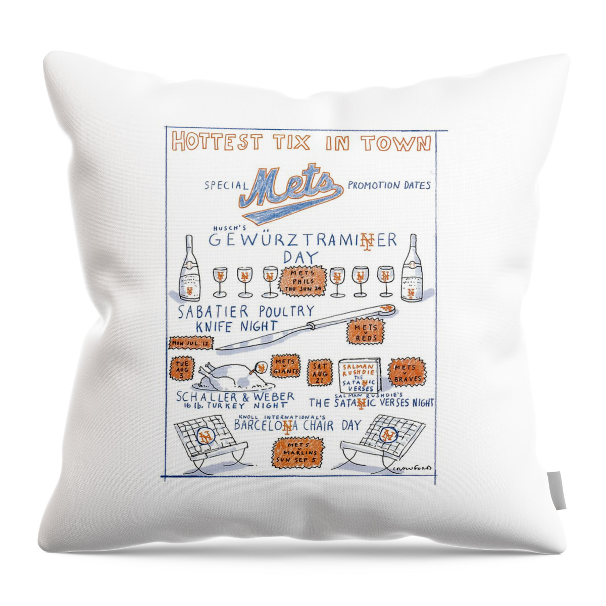Hottest Tix In Town
Special Mets Promotion Dates Throw Pillow