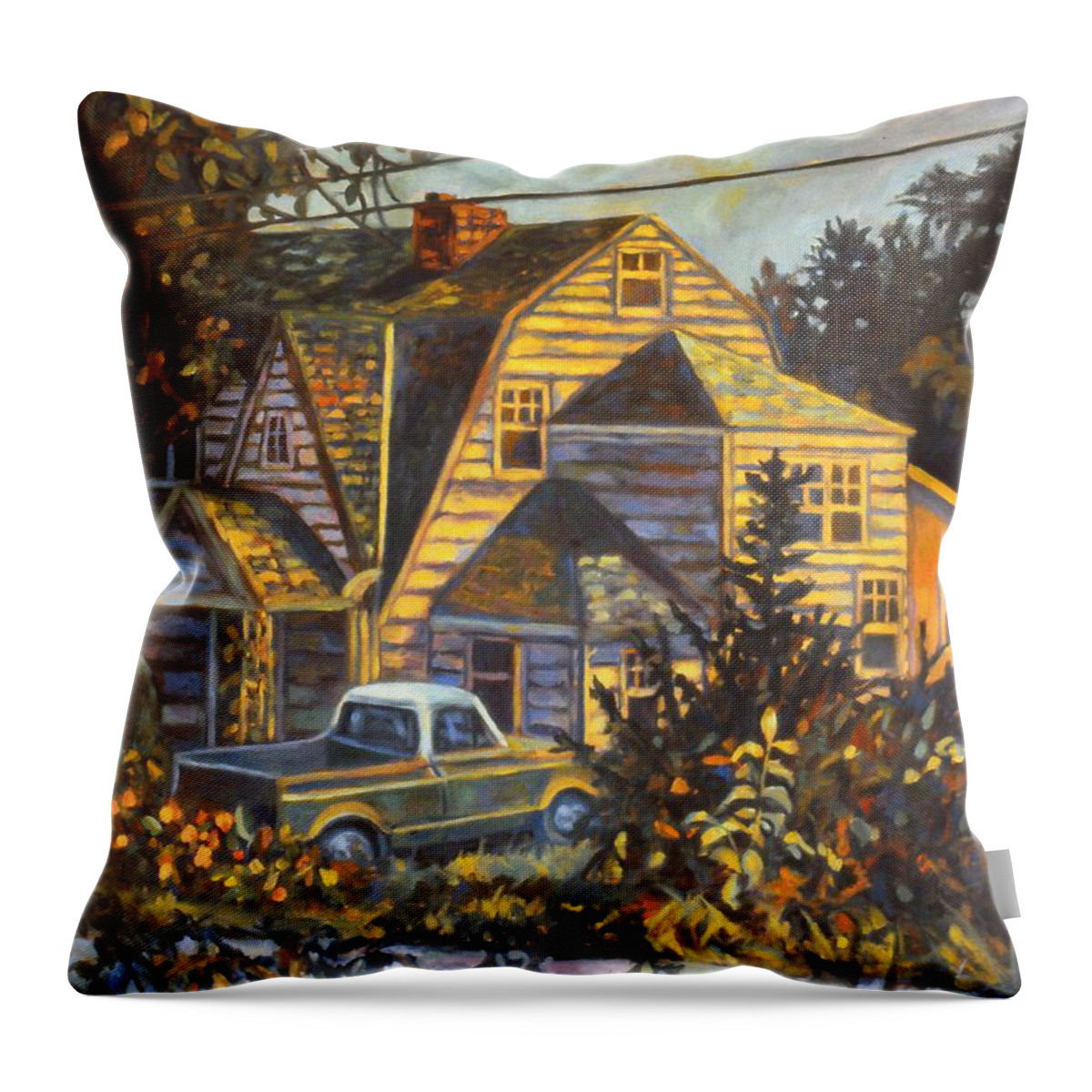 Kendall Kessler Throw Pillow featuring the painting House in Christiansburg by Kendall Kessler