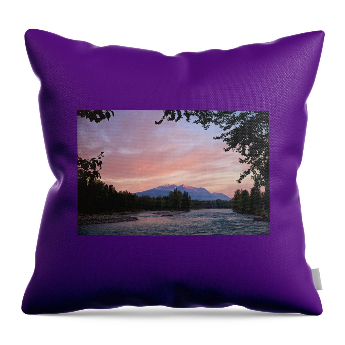 Bulkley River Throw Pillow featuring the photograph Hudson Bay Mountain British Columbia by Mary Lee Dereske
