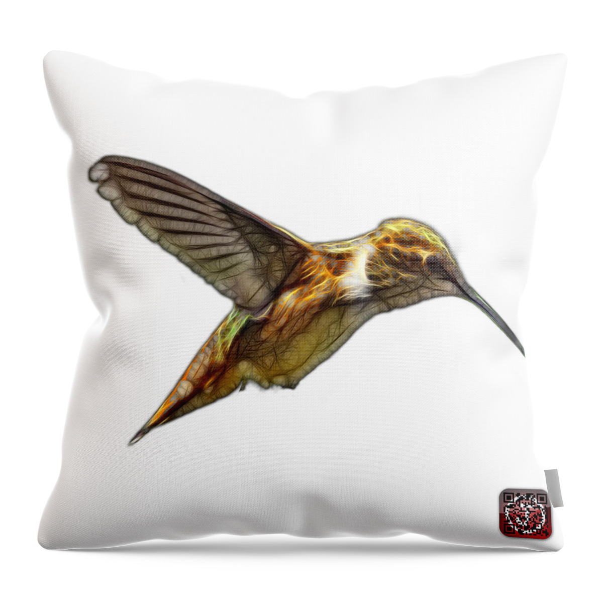 Hummingbird Throw Pillow featuring the digital art Hummingbird - 2054 F S by James Ahn