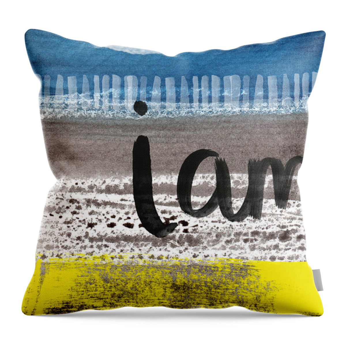 Abstract Landscape Throw Pillow featuring the painting I Am- abstract painting by Linda Woods