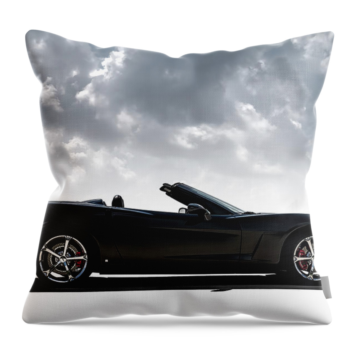 Corvette Throw Pillow featuring the digital art I Take Mine Black by Douglas Pittman