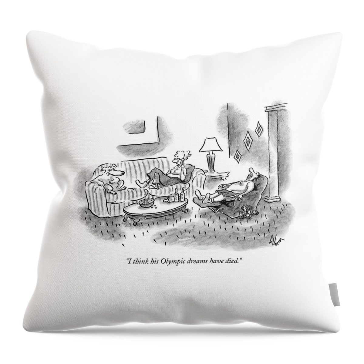 I Think His Olympic Dreams Have Died Throw Pillow