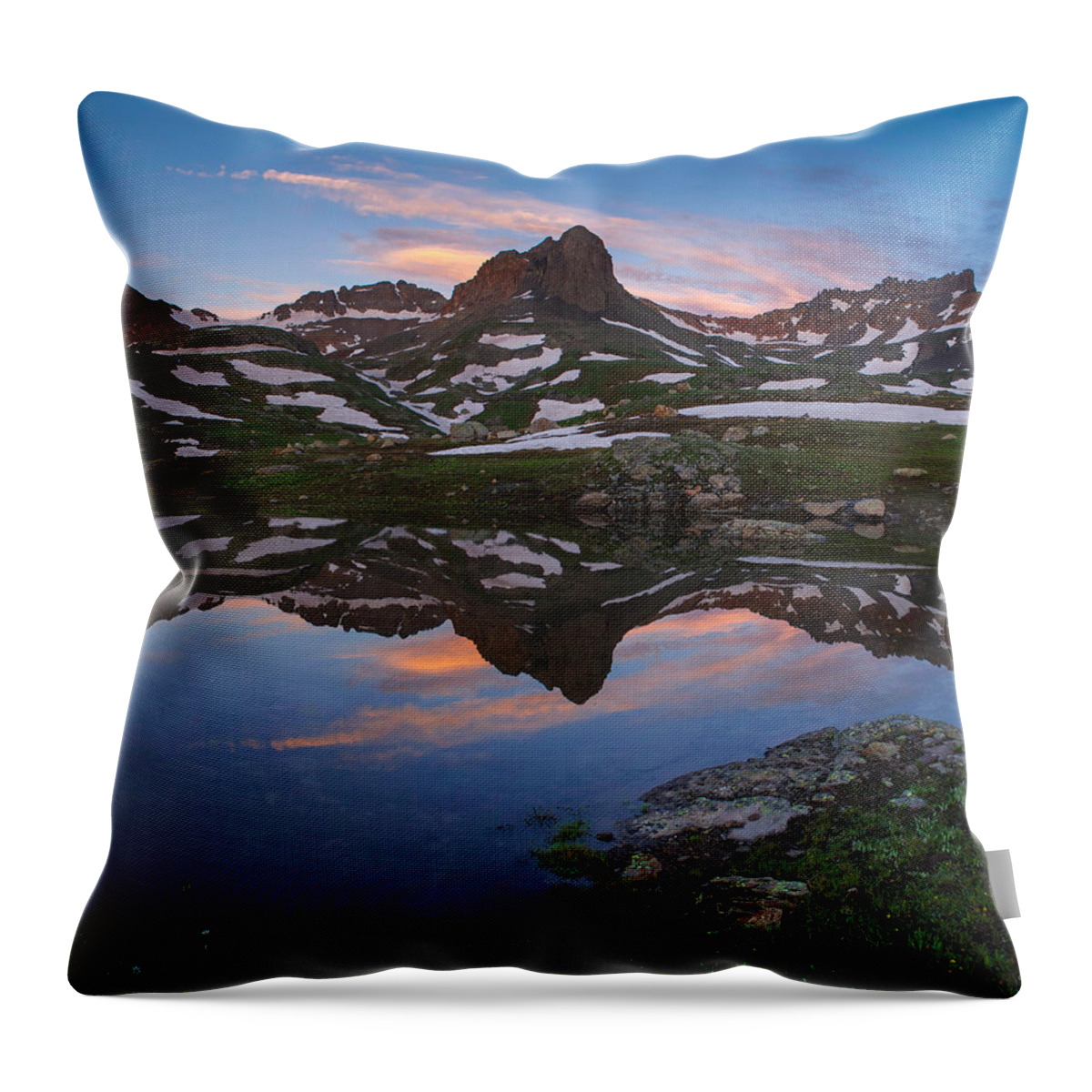 Reflection Throw Pillow featuring the photograph Ice Lakes Basin Sunrise by Aaron Spong