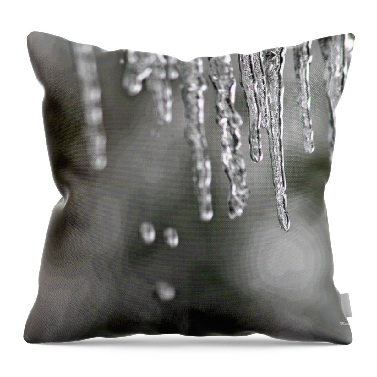  Throw Pillow featuring the photograph Icicles by Matalyn Gardner
