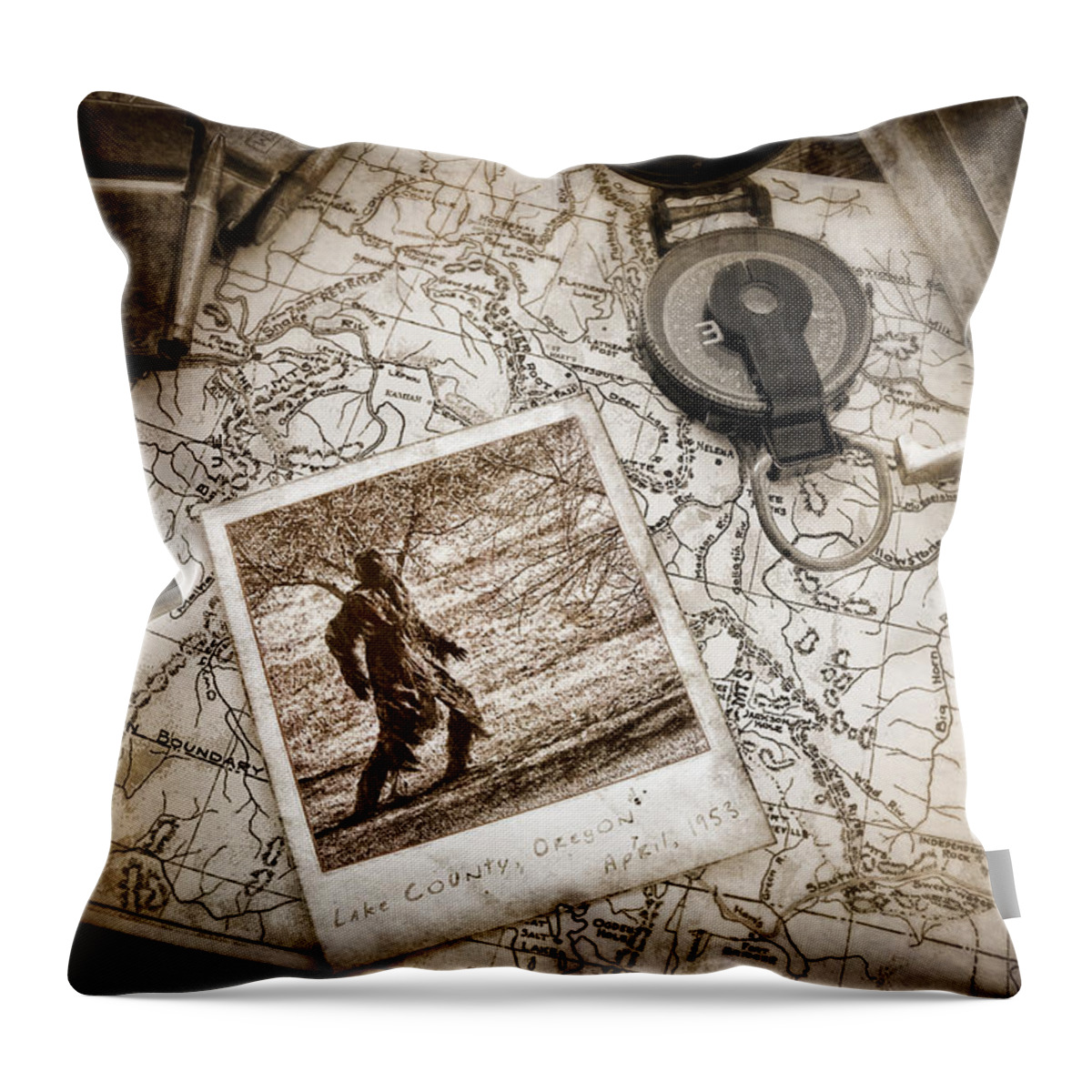 Bigfoot Throw Pillow featuring the photograph In Search Of by Tom Mc Nemar