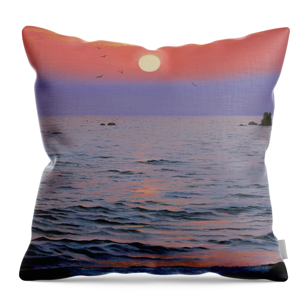 Ocean Throw Pillow featuring the painting Indian ocean by Vrindavan Das