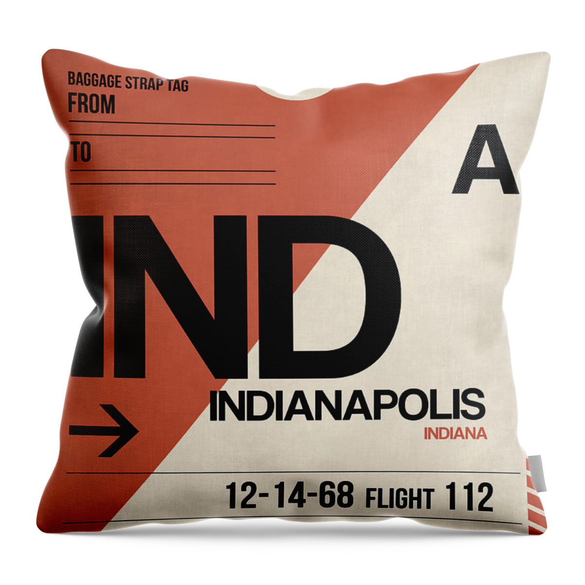 Indianapolis Throw Pillow featuring the digital art Indianapolis Airport Poster 1 by Naxart Studio