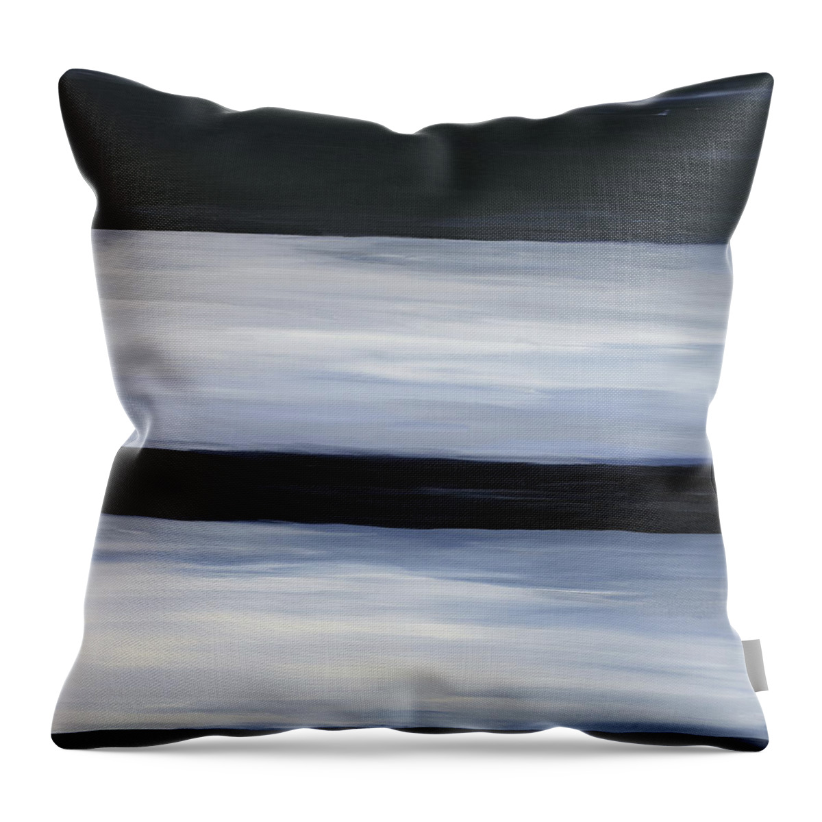 Abstract Throw Pillow featuring the painting Indigo Blur III by Tamara Nelson