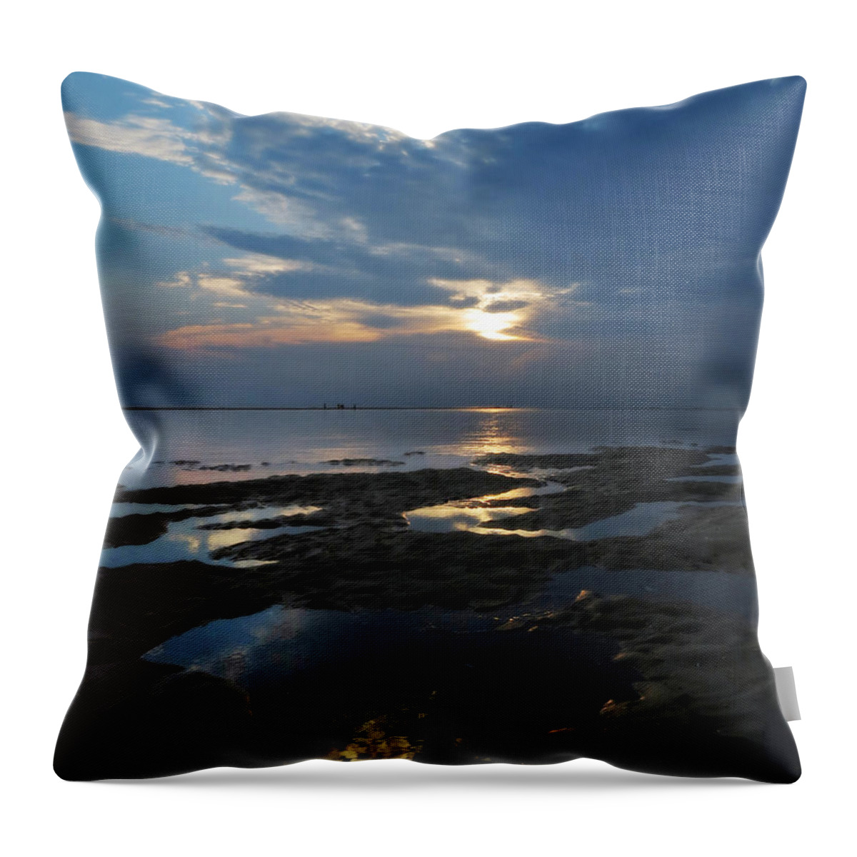 pawleys Island Throw Pillow featuring the photograph Inlet Shore Sunrise by Deborah Smith