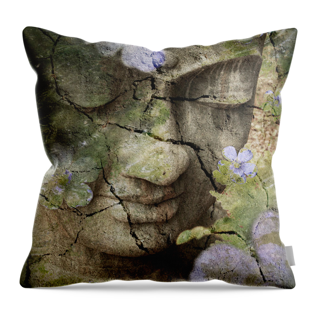 Buddha Throw Pillow featuring the mixed media Inner Tranquility by Christopher Beikmann