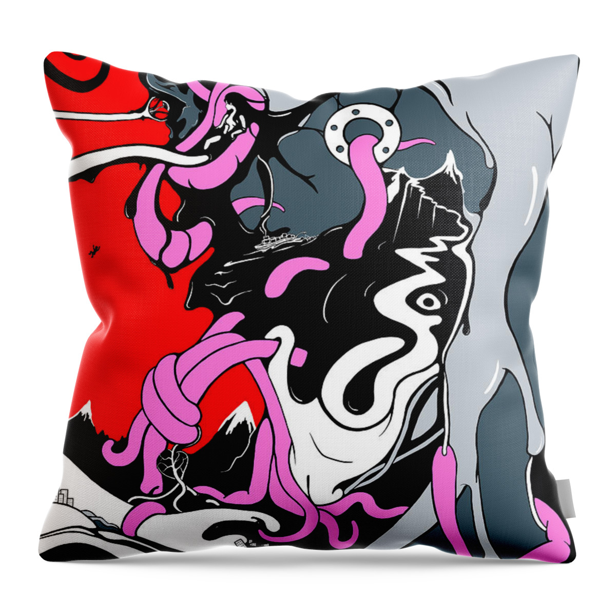 Insanity Throw Pillow featuring the digital art Insanity by Craig Tilley