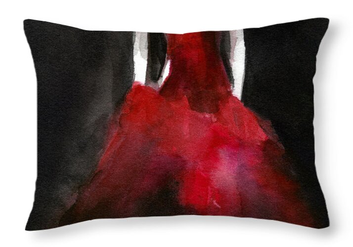 Fashion Throw Pillow featuring the painting Inspired by Alexander McQueen Fashion Illustration Art Print by Beverly Brown