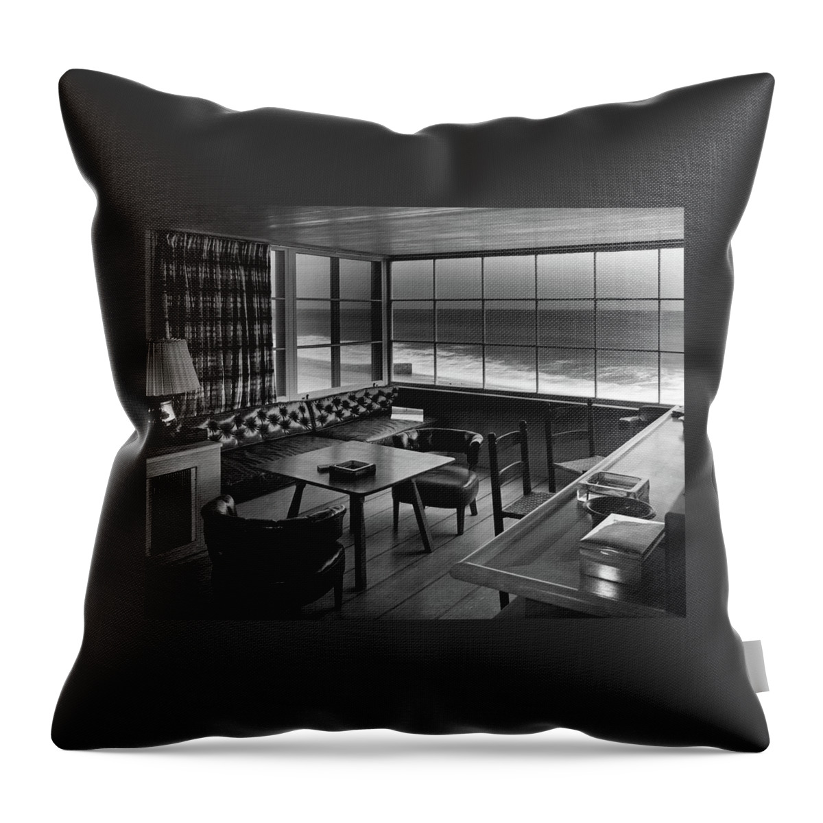 Interior Of Beach House Owned By Anatole Litvak Throw Pillow