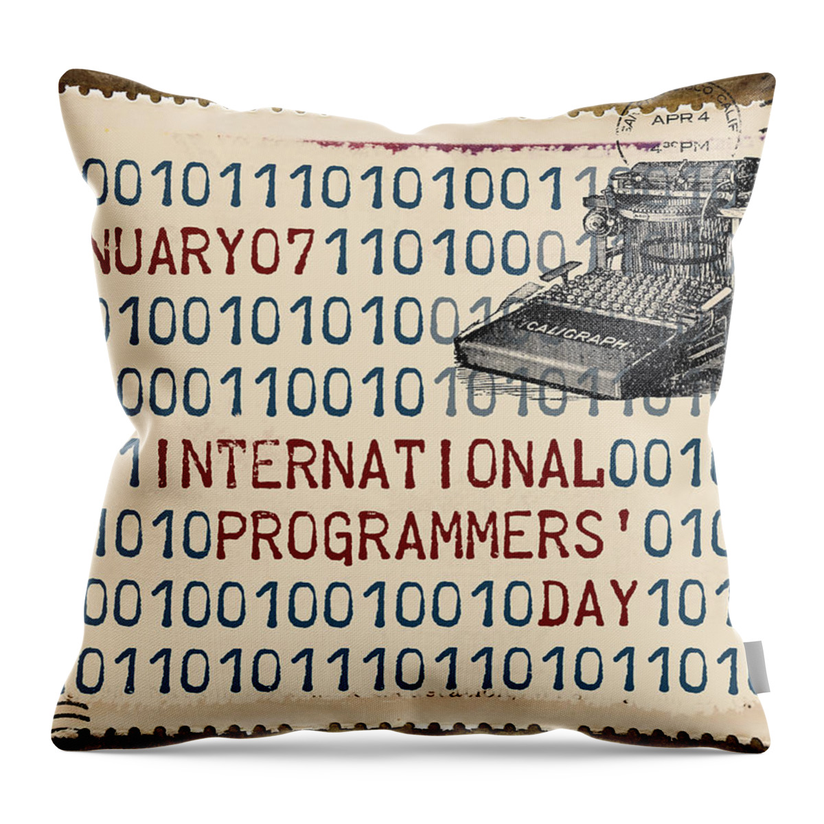 International Programmers' Day Throw Pillow featuring the photograph International Programmers' Day January 7 by Carol Leigh