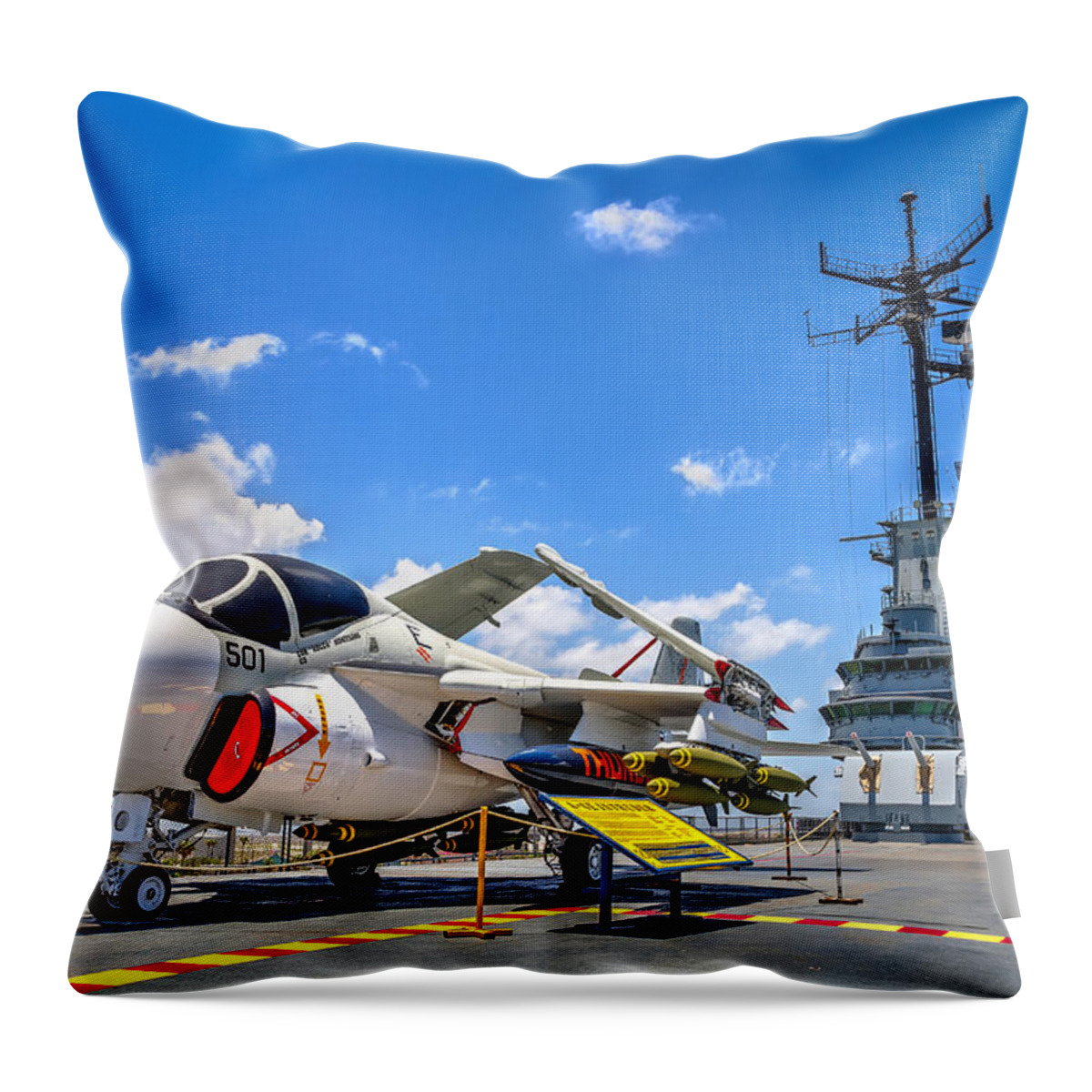 Corpus Christi Throw Pillow featuring the photograph Intruder on the Lexington by Tim Stanley