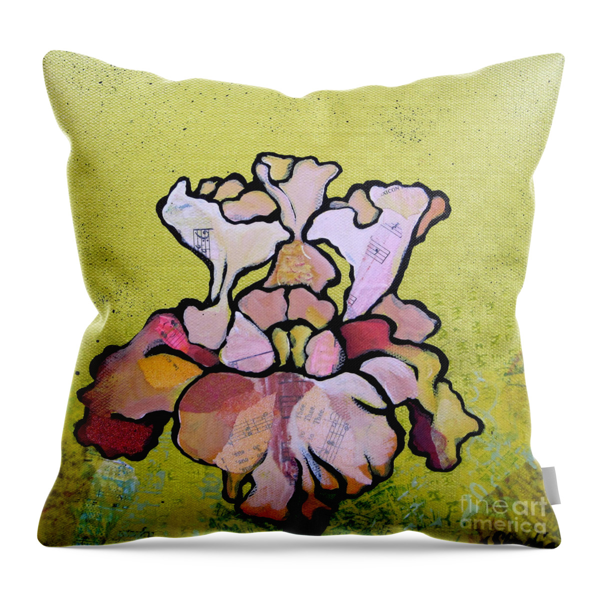 Flower Throw Pillow featuring the painting Iris IV by Shadia Derbyshire