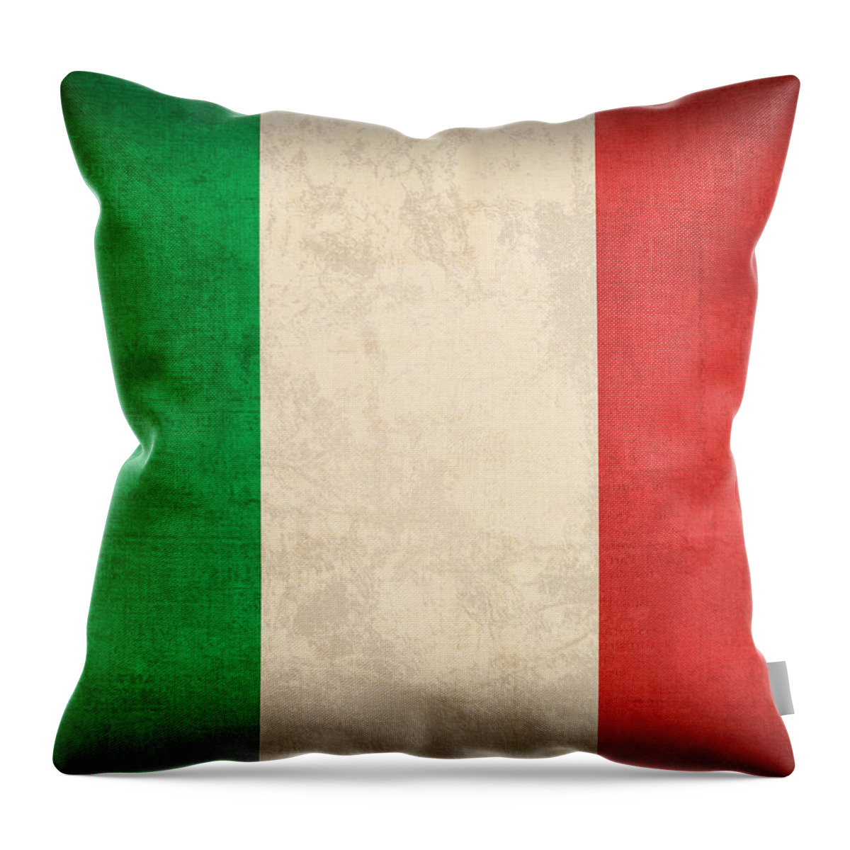 Italy Flag Vintage Distressed Finish Rome Italian Europe Venice Throw Pillow featuring the mixed media Italy Flag Vintage Distressed Finish by Design Turnpike