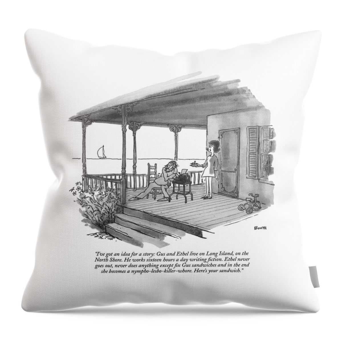 I've Got An Idea For A Story: Gus And Ethel Live Throw Pillow