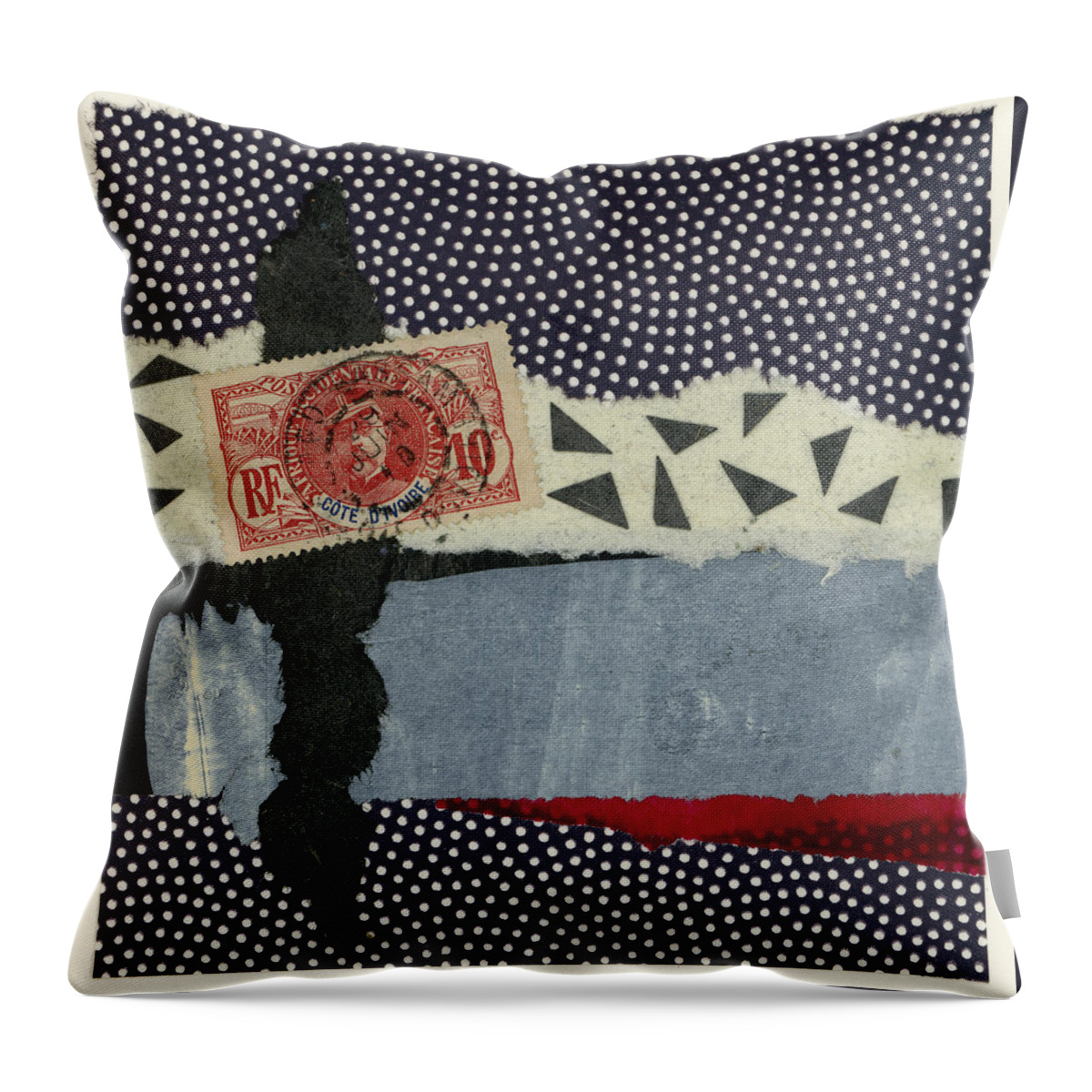Collage Throw Pillow featuring the photograph Ivory Coast 1936 by Carol Leigh