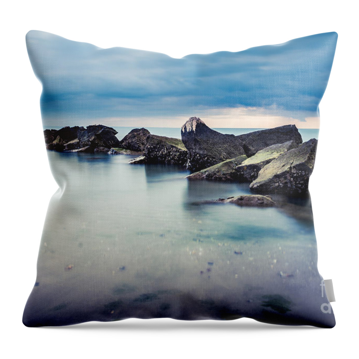 Adria Throw Pillow featuring the photograph Jetty by Hannes Cmarits
