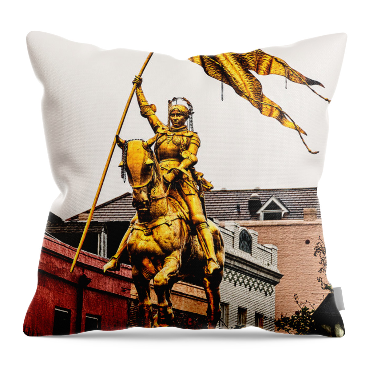 Joan Of Arc Throw Pillow featuring the photograph Joan Of Arc by Christopher Holmes