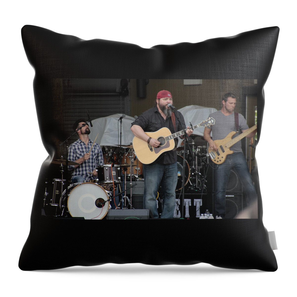 Music Throw Pillow featuring the photograph Jukebox Mafia Country Rock by Valerie Collins