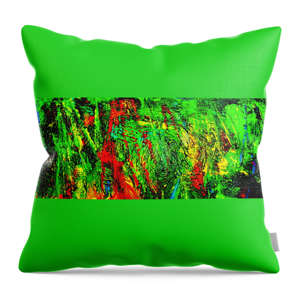 Abstract Painting Print Throw Pillow featuring the painting Jungle Beat by Monique Wegmueller