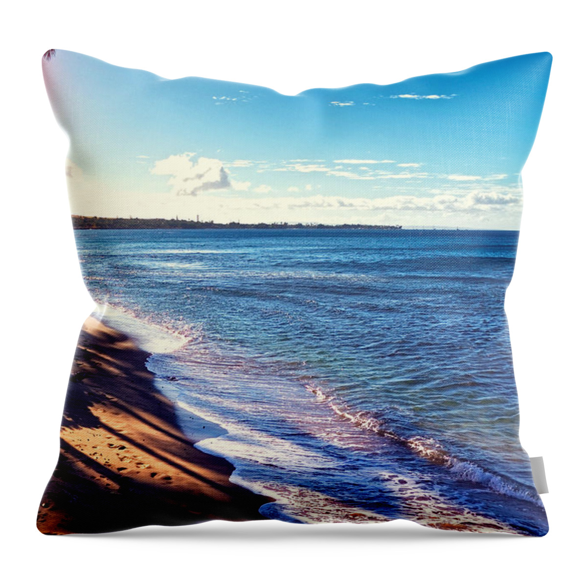 Hawaii Throw Pillow featuring the photograph Kaanapali Beach by Lars Lentz