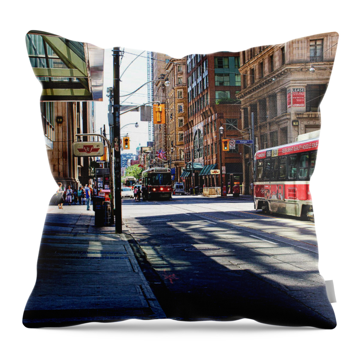 King Street East Throw Pillow featuring the photograph King Street East by Nicky Jameson