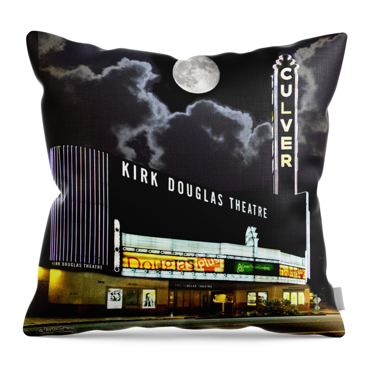 Kirk Douglas Theatre Throw Pillow featuring the photograph Kirk Douglas Theatre by Chuck Staley