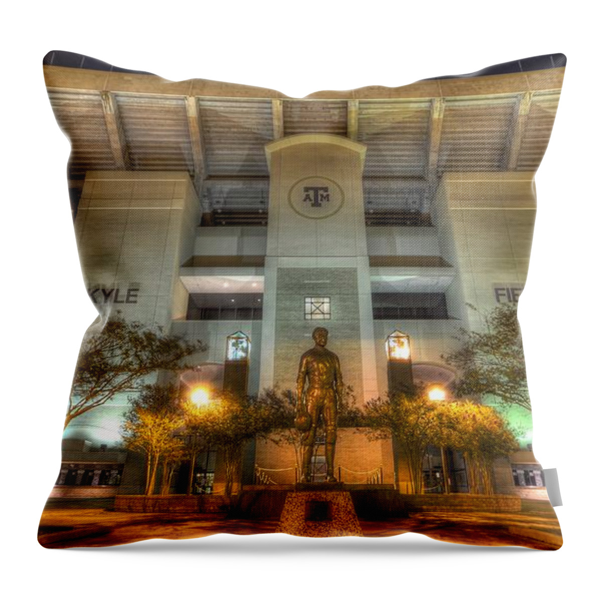 12th Man Throw Pillow featuring the photograph Kyle Field by David Morefield