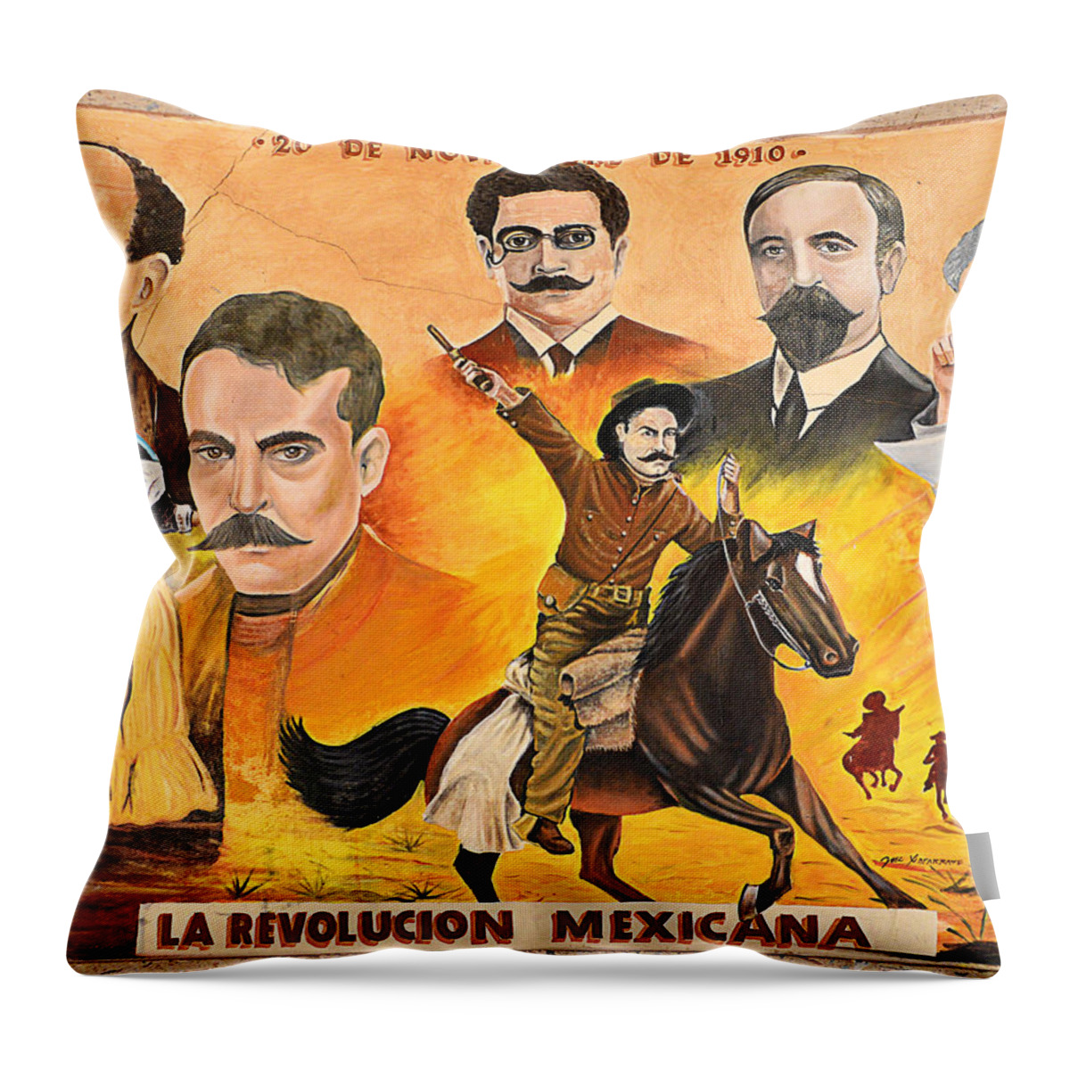 Mural Throw Pillow featuring the photograph La Revolution Mexicana by Alexandra Till
