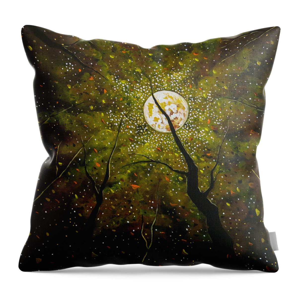 Trees Throw Pillow featuring the painting Lady Starlight by Joel Tesch