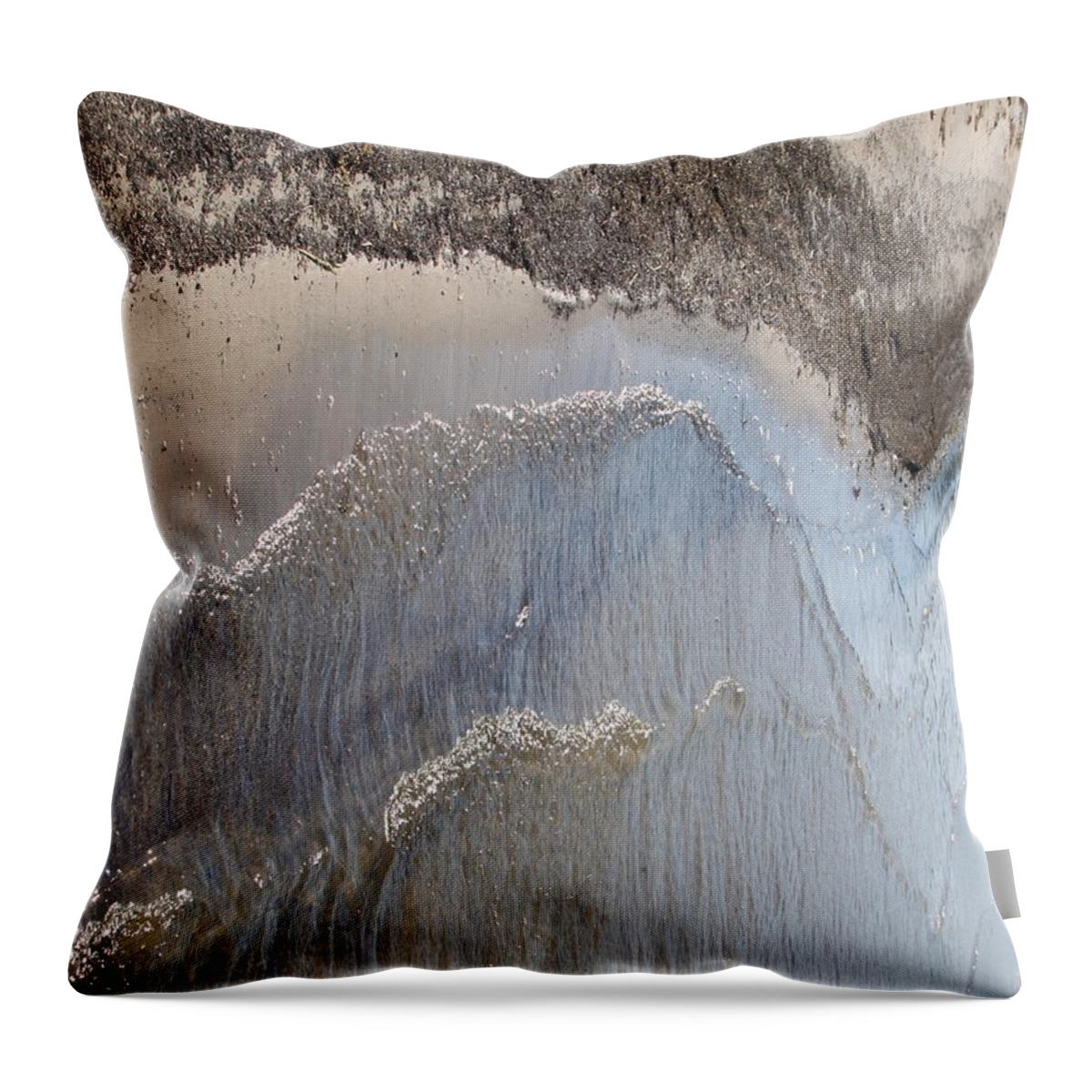 Abstract Throw Pillow featuring the photograph Lake Erie Shore at Sandusky Bay by Andrea Lazar