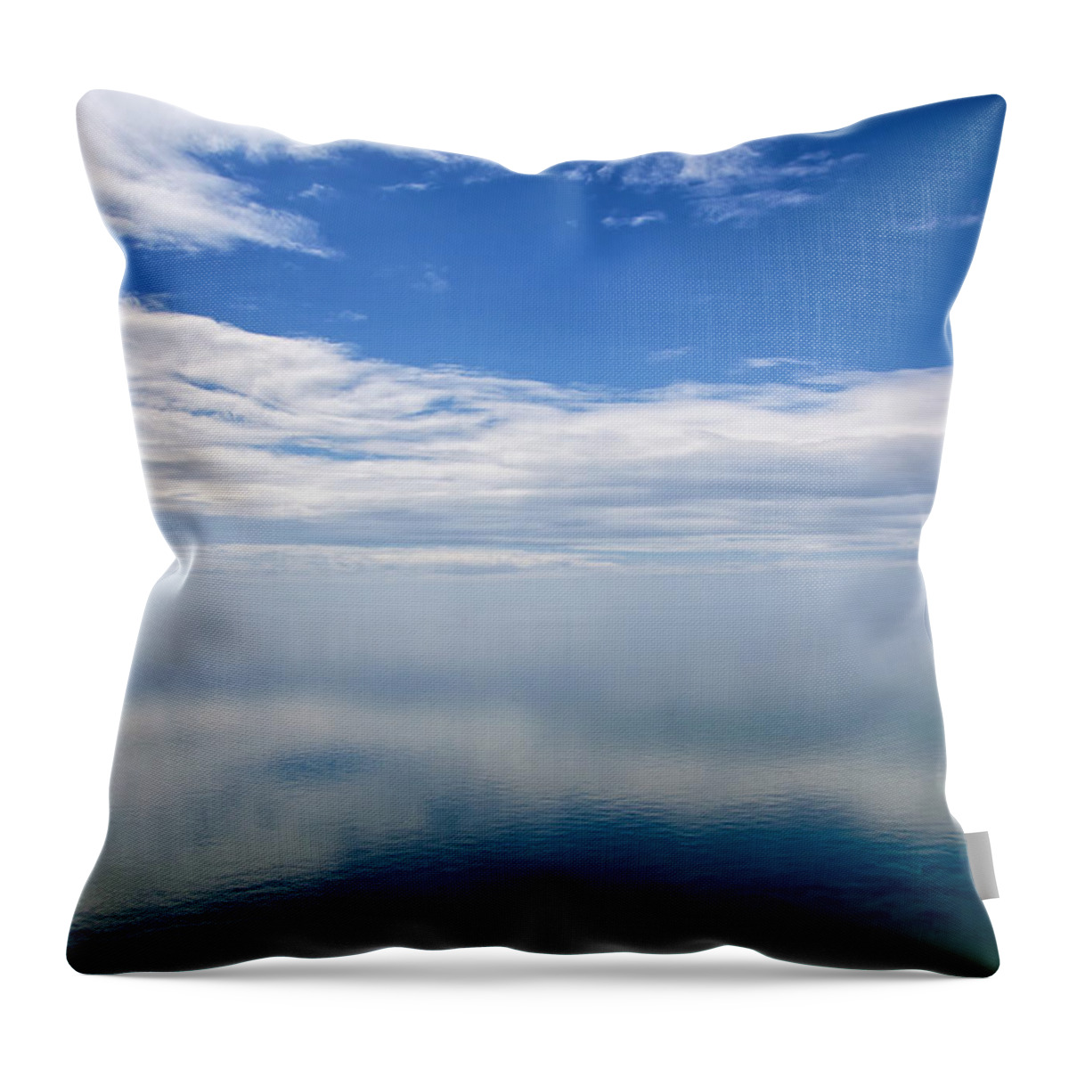 Lake Michigan Throw Pillow featuring the photograph Lake Michigan's Lost Horizon by Mary Lee Dereske