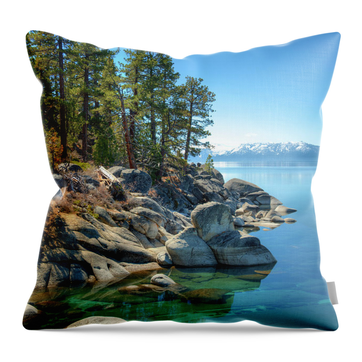 Scenics Throw Pillow featuring the photograph Lake Tahoe, The Rugged North Shore by Ed Freeman