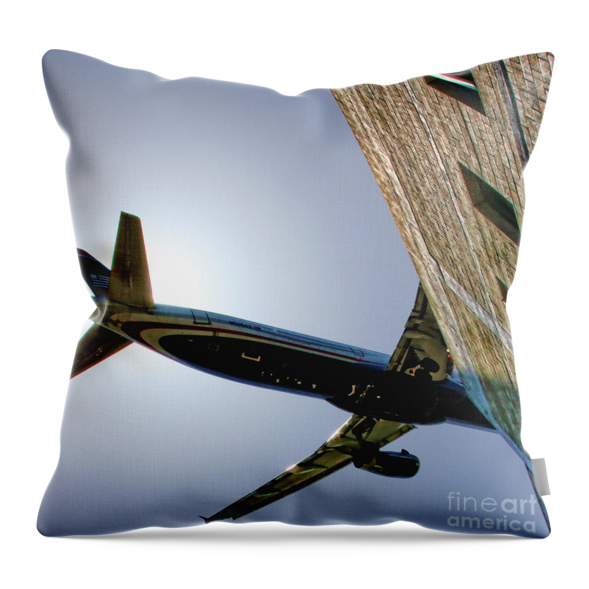 Airplane Throw Pillow featuring the photograph Landing By Diana Sainz by Diana Raquel Sainz