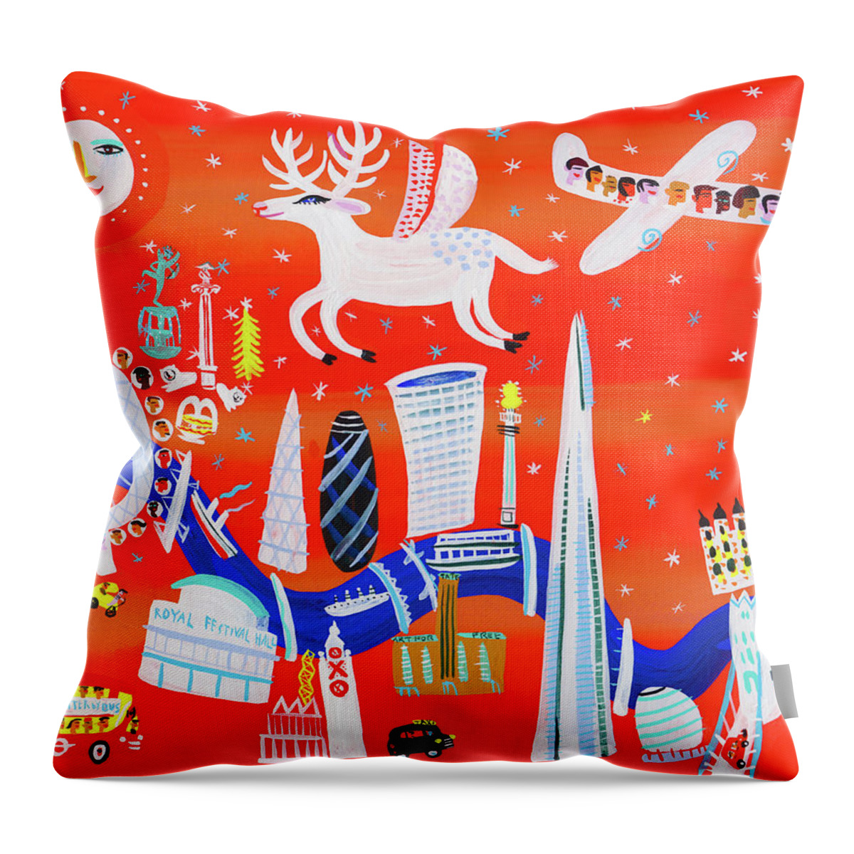 Abundance Throw Pillow featuring the photograph Landmarks Along The River Thames by Ikon Ikon Images