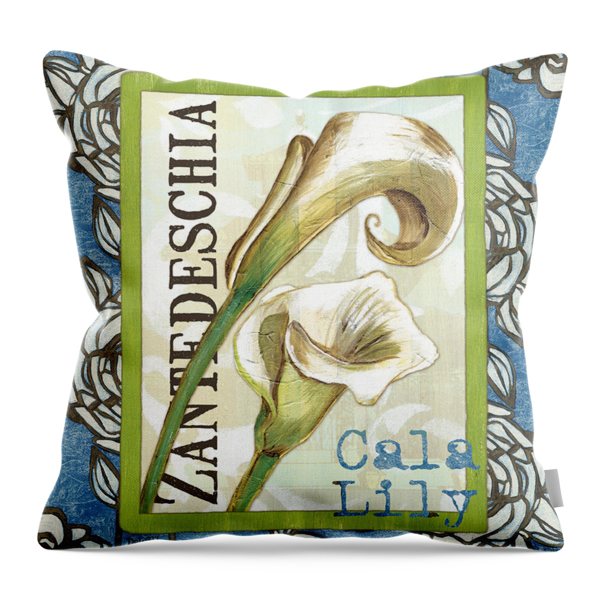 Lily Throw Pillow featuring the painting Lazy Daisy Lily 1 by Debbie DeWitt