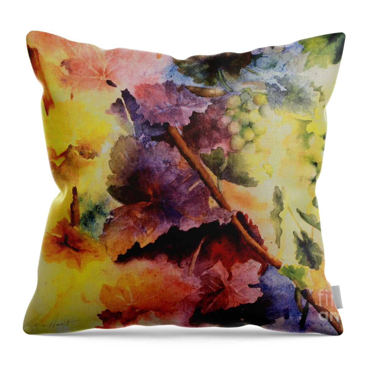 Still Life Throw Pillow featuring the painting Le Magie d' Automne by Maria Hunt