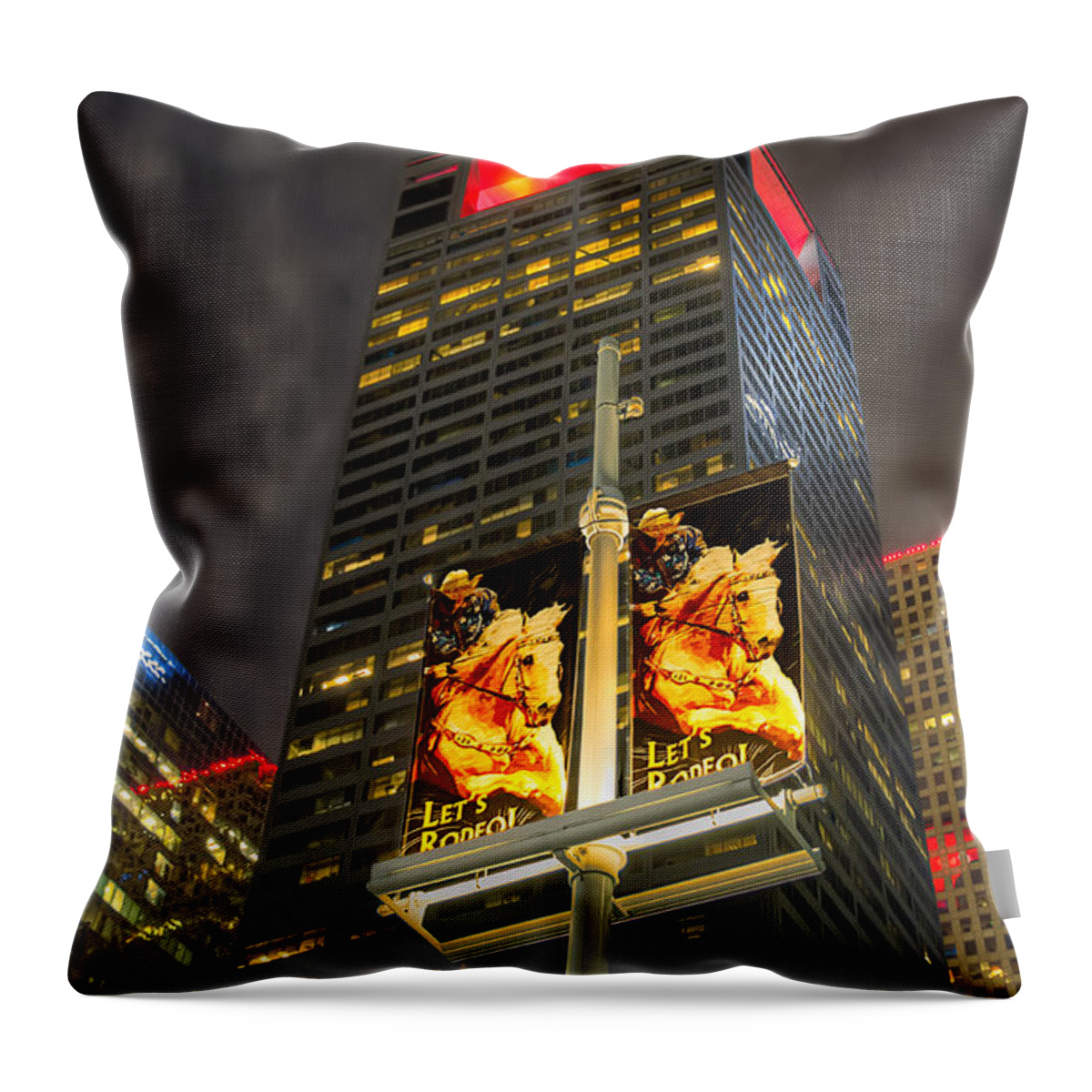 Downtown Throw Pillow featuring the photograph Let's Rodeo by Tim Stanley